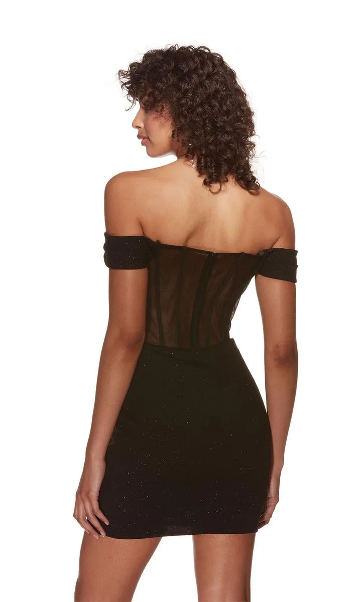 Alyce Paris Off Shoulder Corset Homecoming Dress 4819
