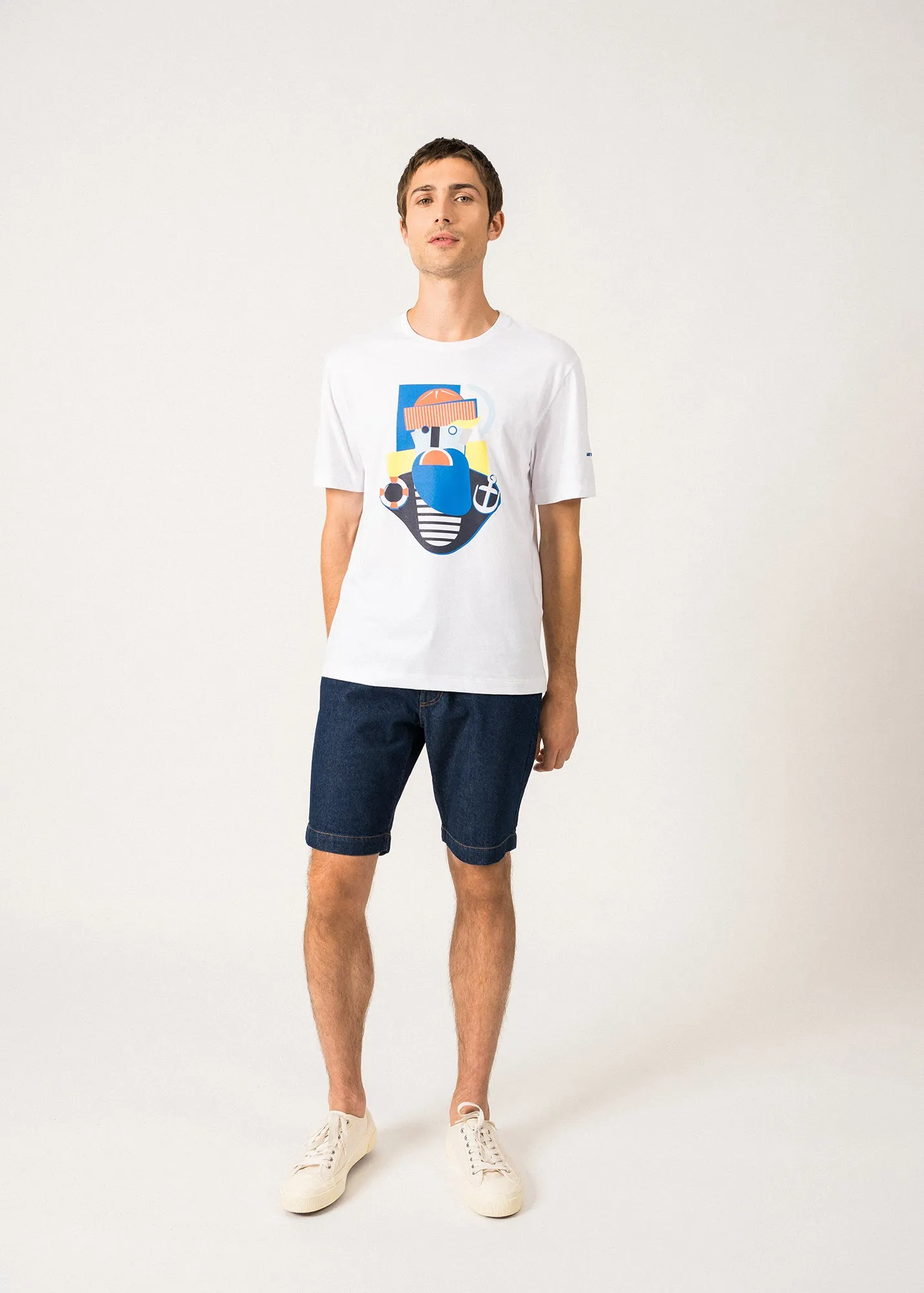 Ben Graphic T-Shirt – cotton (BLANC/MULTICO)