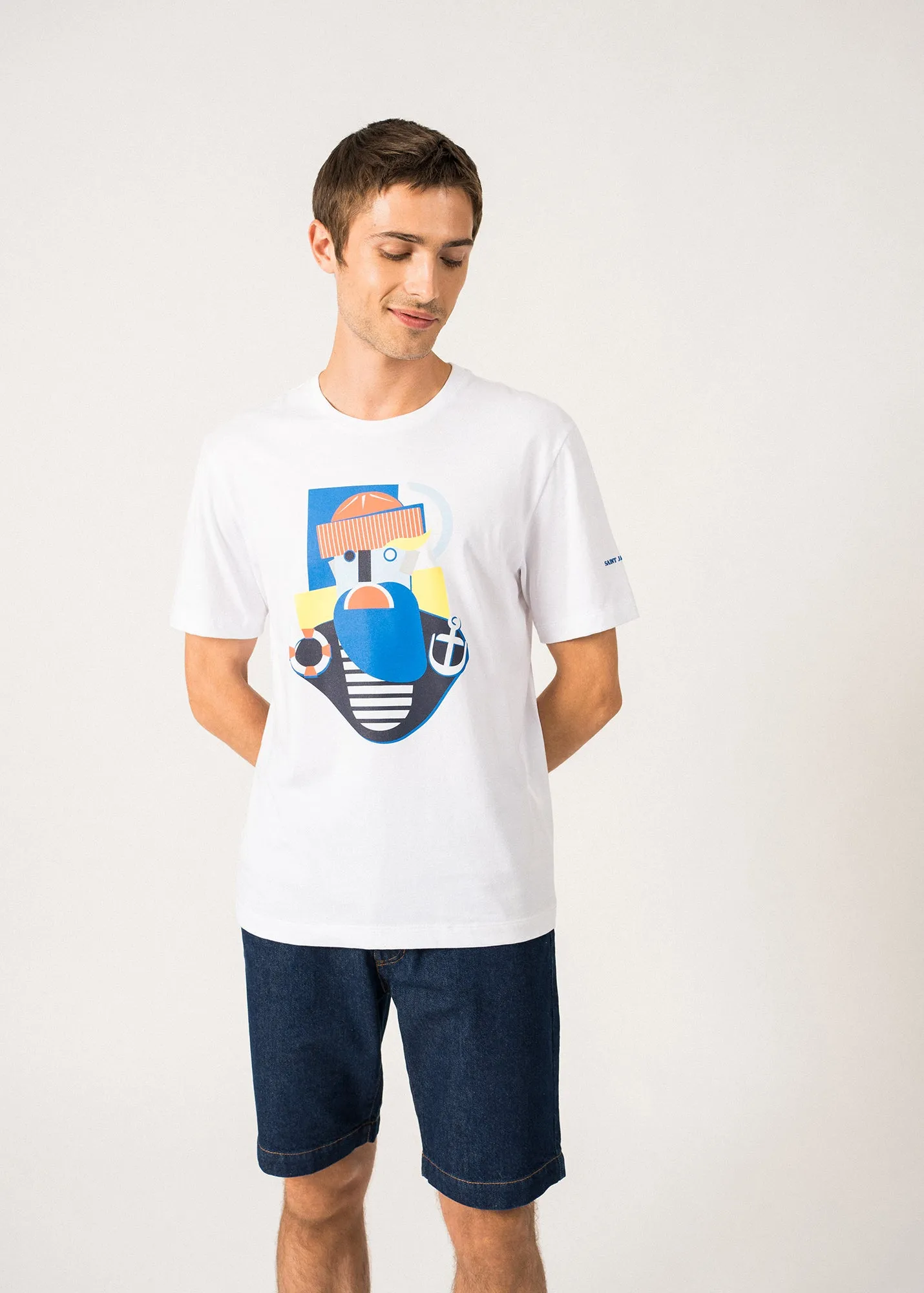 Ben Graphic T-Shirt – cotton (BLANC/MULTICO)