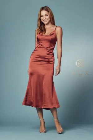 Cowl Neck Midi Dress by Nox Anabel R1027