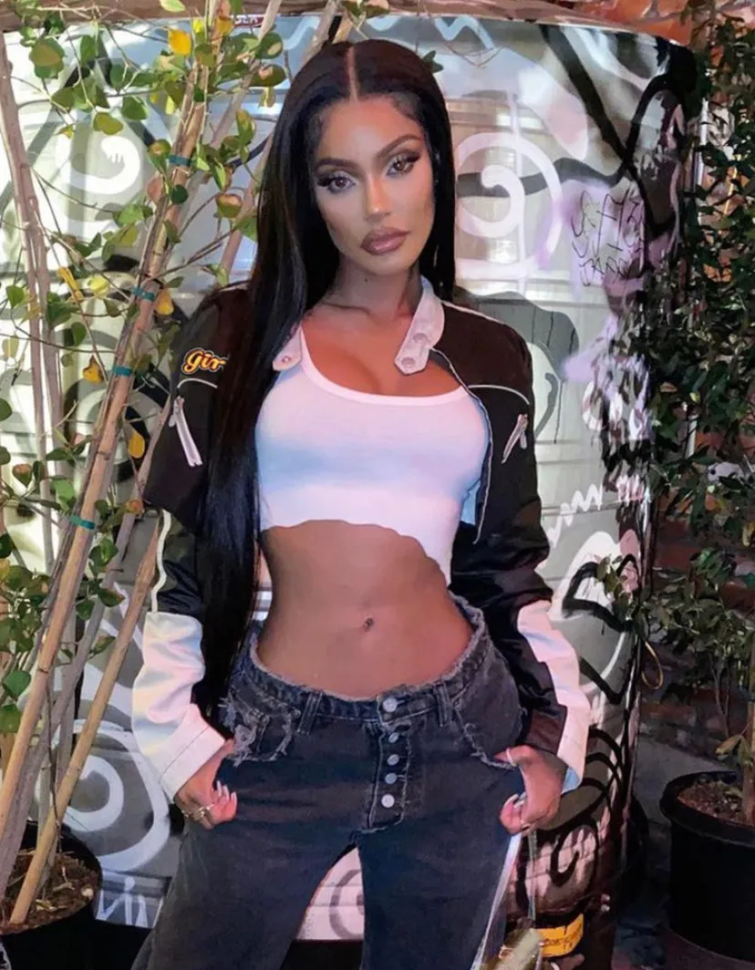 Cropped PU Leather Jacket