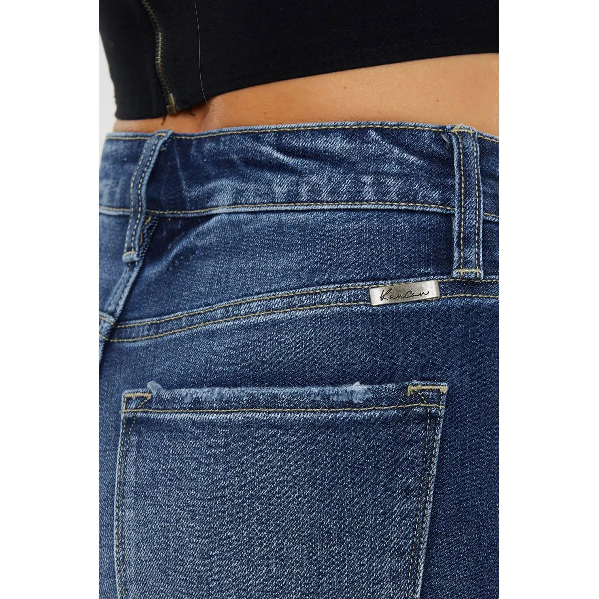 DARK button fly jean shorts-SALE