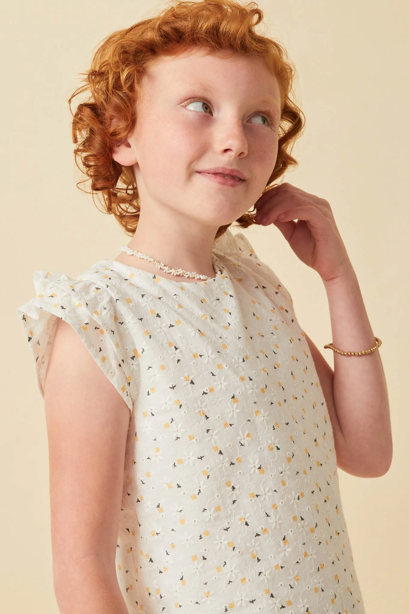 Ditsy Floral Crochet Ruffle Top