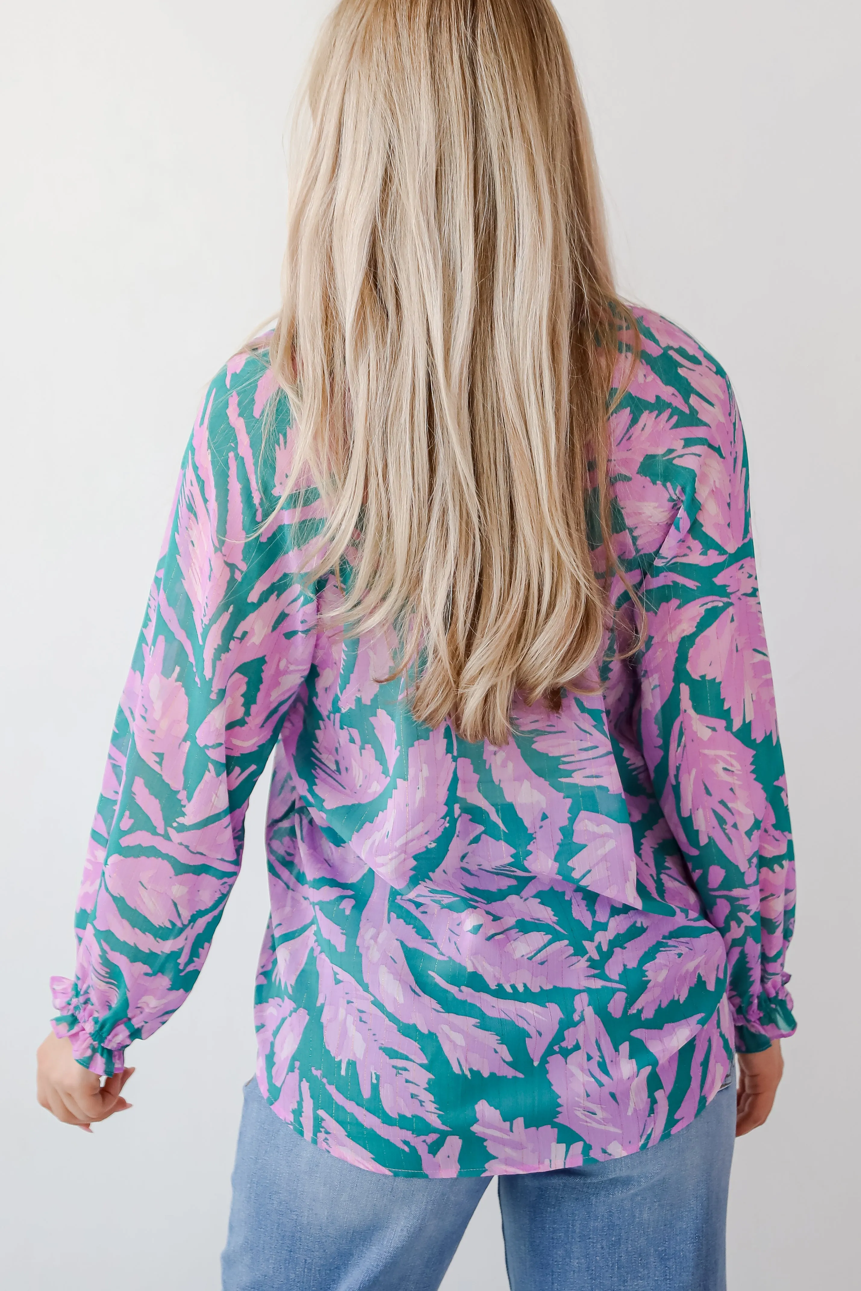 FINAL SALE - Dreamy Grace Teal Floral Blouse