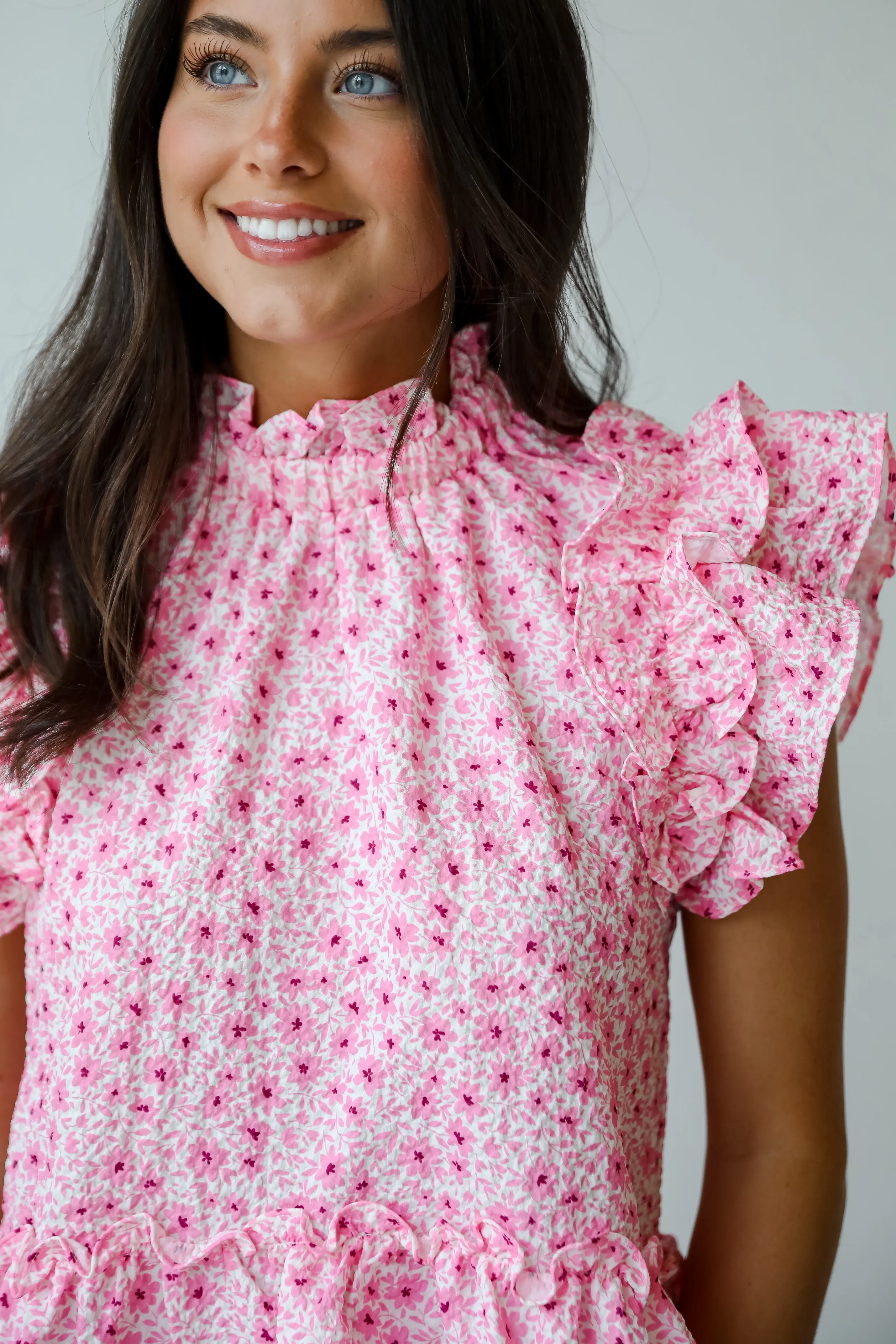 FINAL SALE - Sweetest Choice Pink Floral Blouse