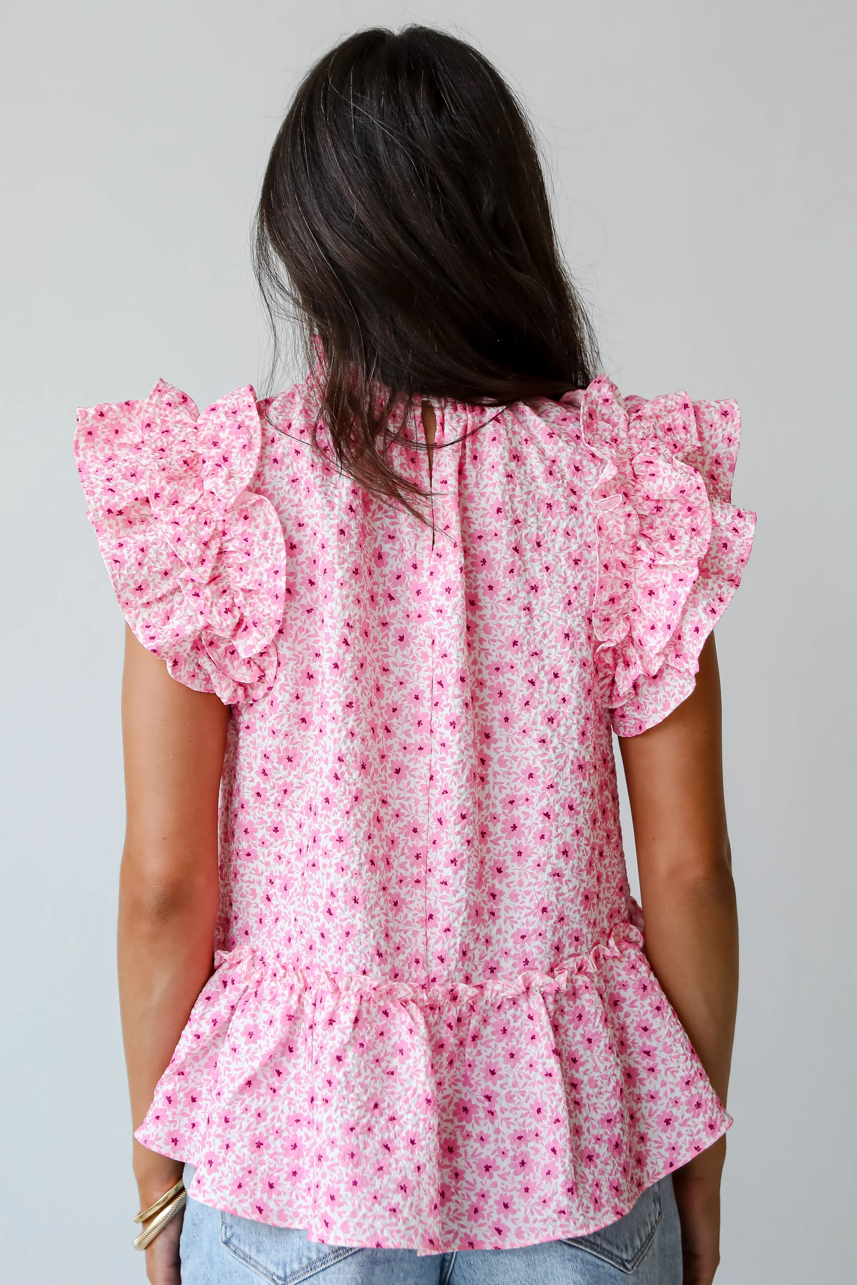 FINAL SALE - Sweetest Choice Pink Floral Blouse