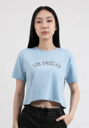 Forest Ladies Round Neck Cotton Terry Graphic Tee Croped Top | Baju T-Shirt Perempuan - 822351