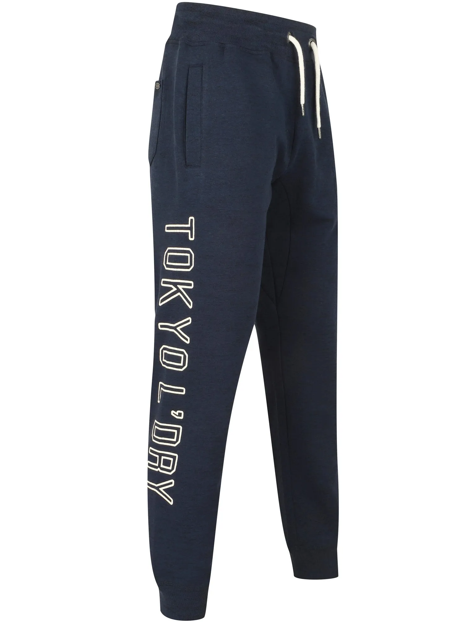 Henderson Brush Back Fleece Cuffed Joggers In Black Iris - Tokyo Laundry