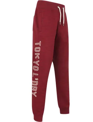 Henderson Brush Back Fleece Cuffed Joggers In Windsor Wine - Tokyo Laundry
