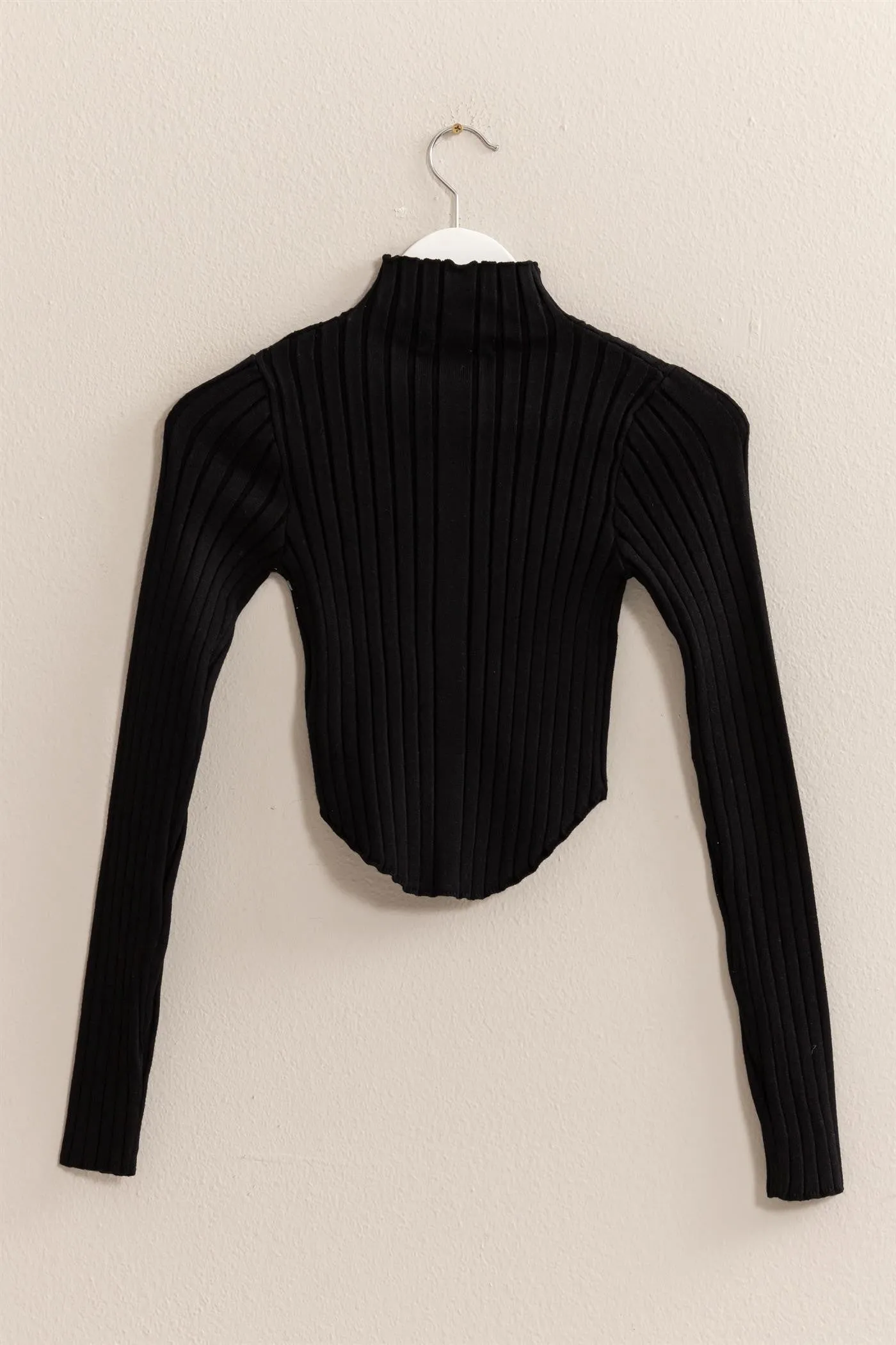 High Neck Ribbed Sweater
