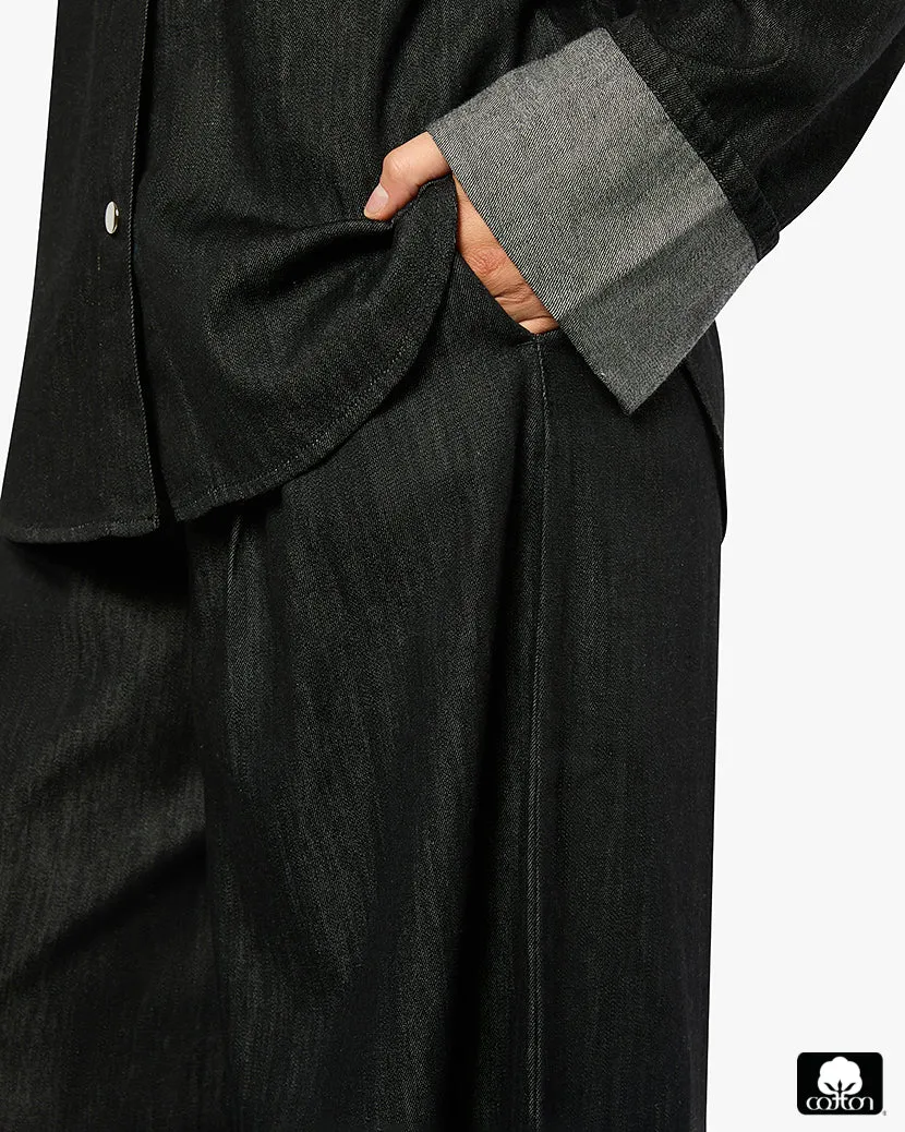 High Waisted Pleated Super Wide Leg Pant