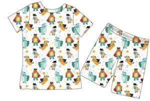 Little Snuggles - Super Bears - Bentley Boys Bamboo Short Sleeve Lounge Set