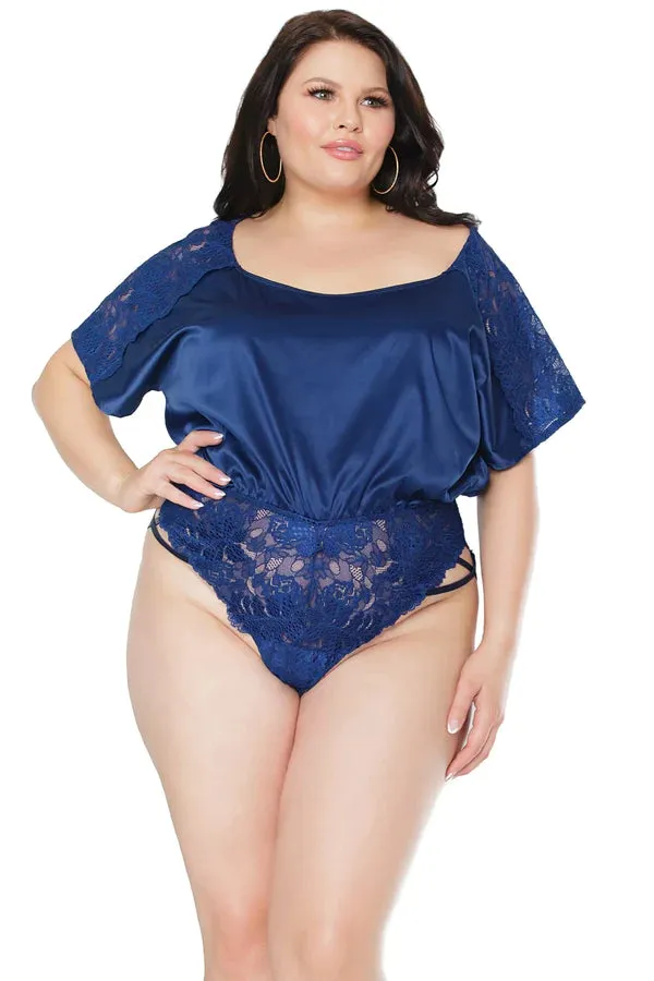 Marina Satin and Lace Romper