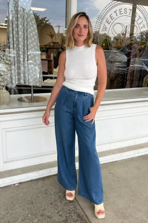 Memories Wide Leg Chambray Pants