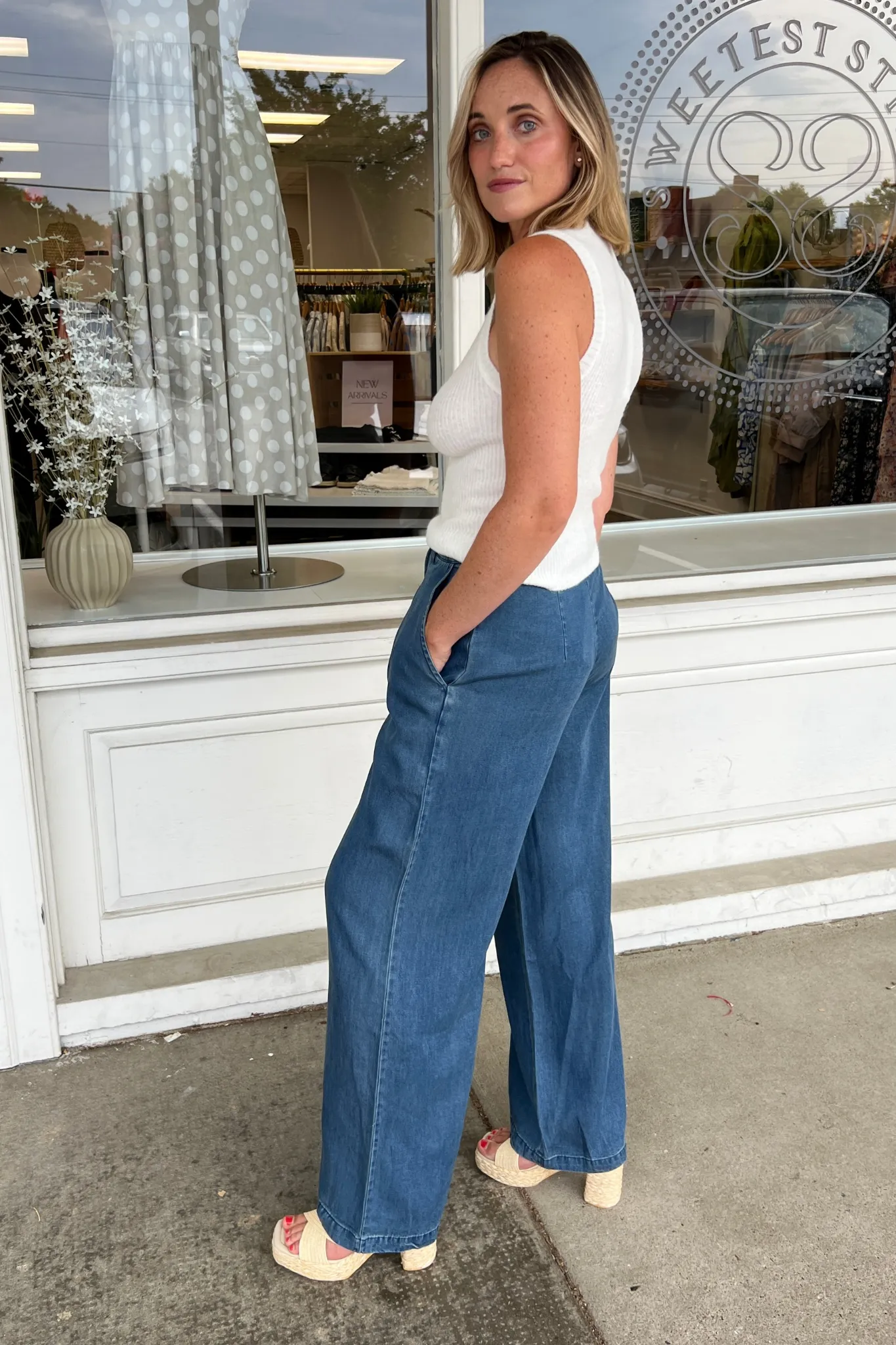 Memories Wide Leg Chambray Pants