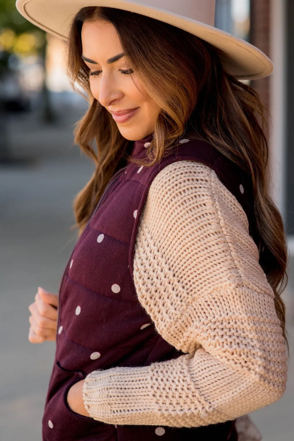 Polka Dot Puffer Vest