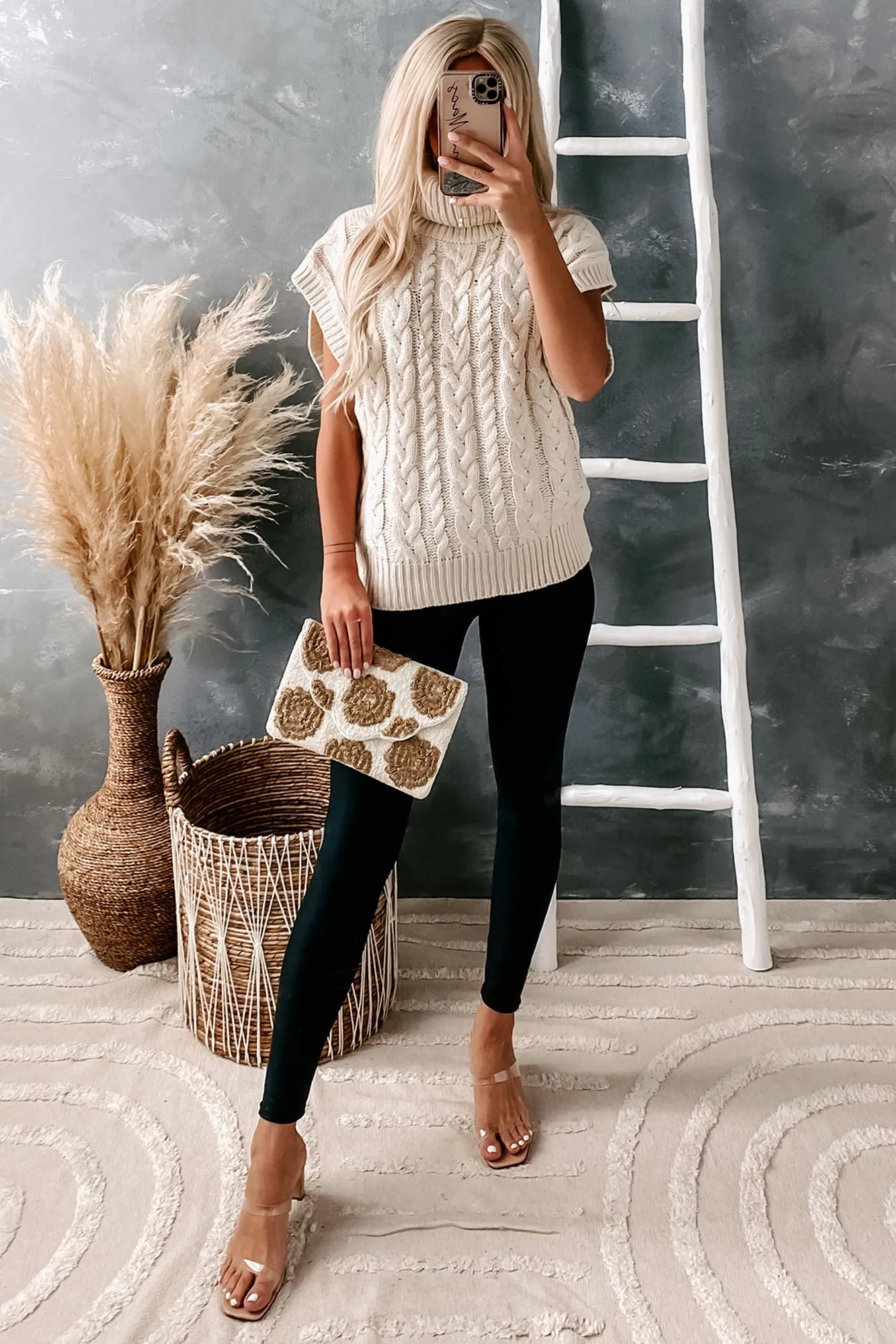 Privileged Information Turtle Neck Sweater Vest (Oatmeal)