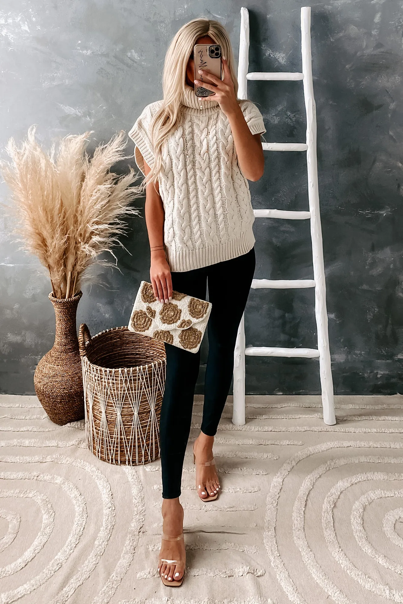 Privileged Information Turtle Neck Sweater Vest (Oatmeal)