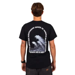 Rusty Happy Wave T-Shirt - Black