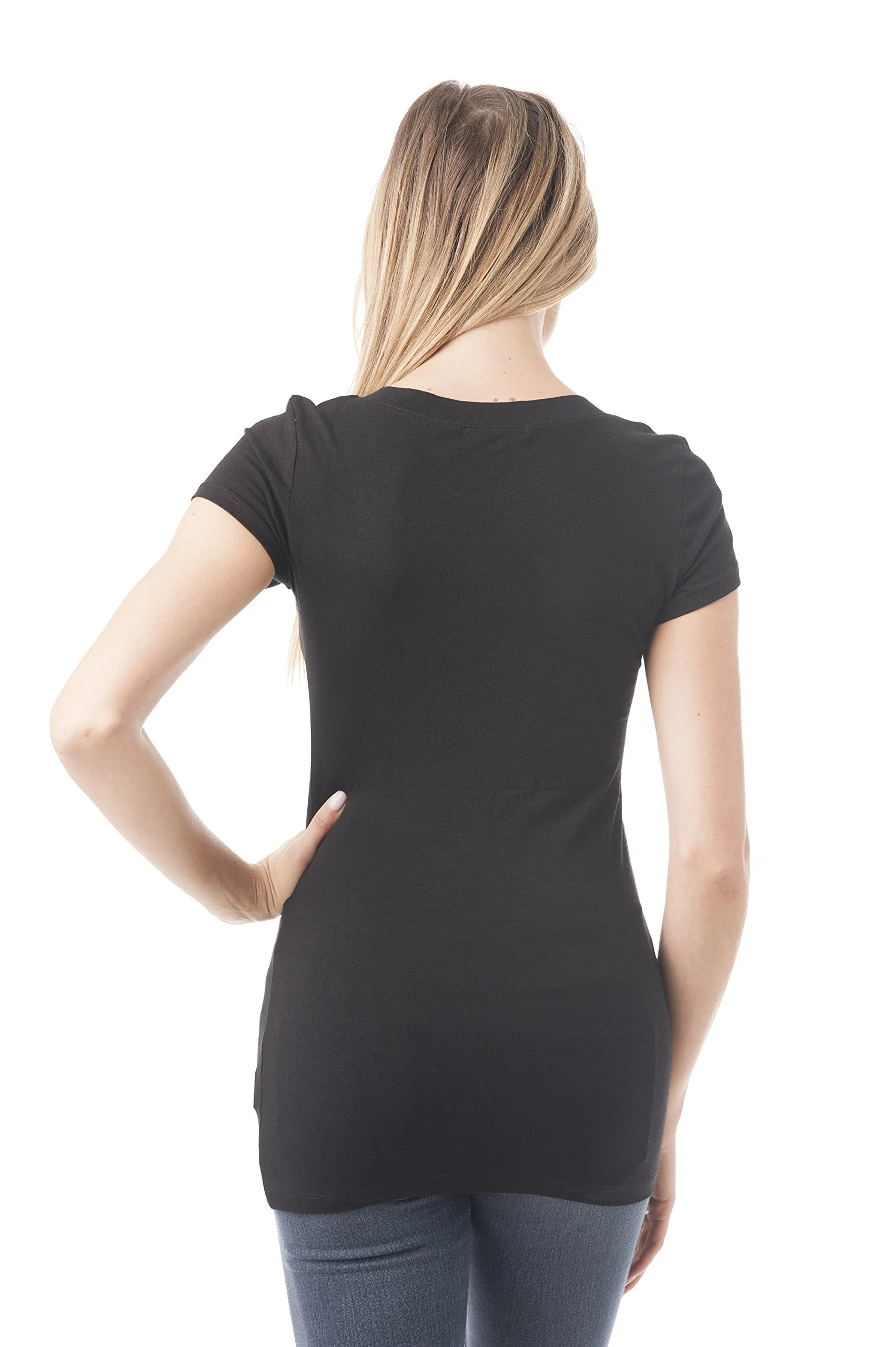 Short Sleeve V-neck Tee Top Shirt Cotton Regular and Plus Size