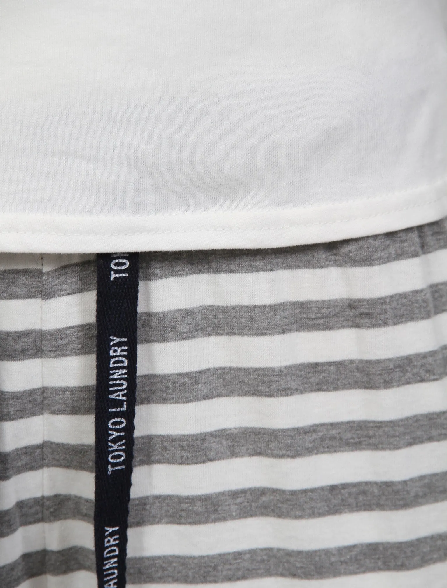 Theresa Striped 2pcs Lounge Set in Mid Grey Marl - Tokyo Laundry