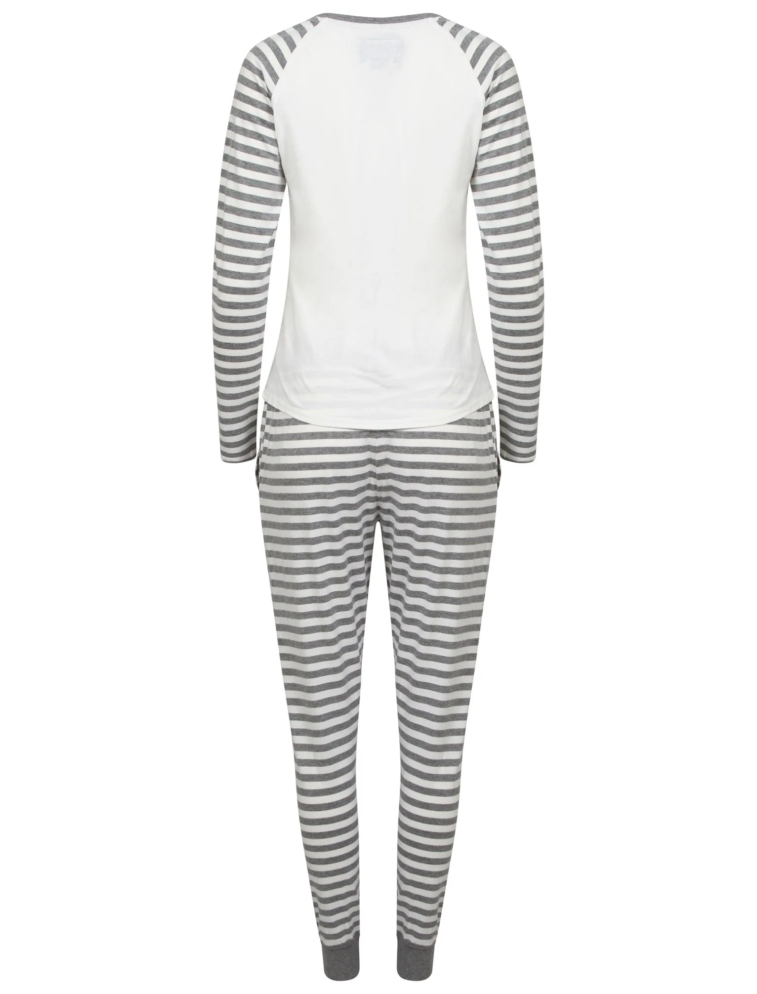 Theresa Striped 2pcs Lounge Set in Mid Grey Marl - Tokyo Laundry